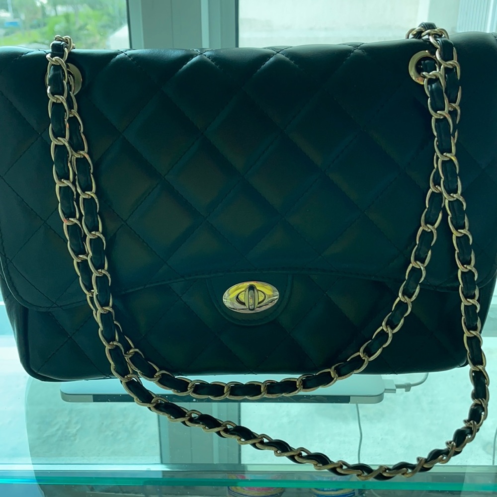 Quilted Black Leather Handbag
